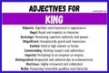 What words describe a king?